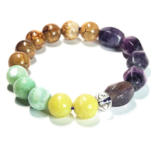 Mix gemstone bracelet,  Gemstone Jewelry, Amethyst Bracelet, #16