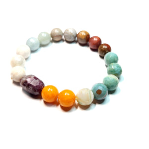 Mix gemstone bracelet, Unisex Bracelet, #J28-2