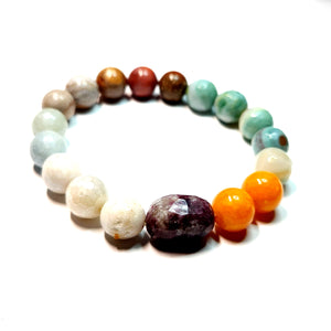 Mix gemstone bracelet, Unisex Bracelet, #J28-2