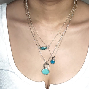 SECRET TRAVELER: Turquoise and silver dainty necklace