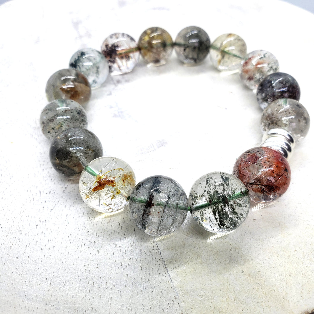 Mix Phantom Quartz Stretchy Bracelet (14mm)