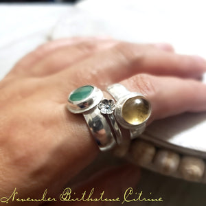 BE LOVED : Chrysoprase Silver Ring , Love, Healing, Joy