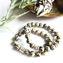 Load image into Gallery viewer, Dalmatian Jasper Bracelet and Sage Set