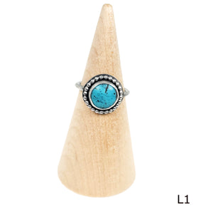 Turquoise sterling silver ring L