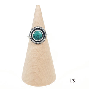 Turquoise sterling silver ring L