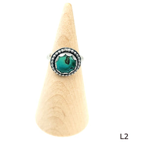 Turquoise sterling silver ring L