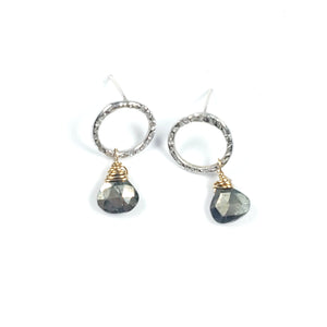 Mini Pyrite Stud Earrings