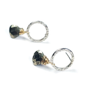 Mini Pyrite Stud Earrings