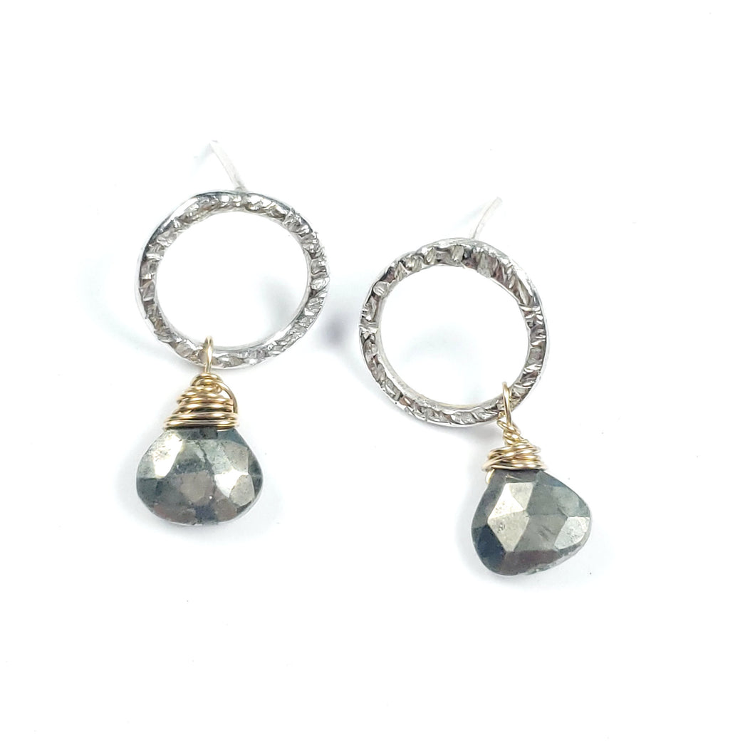 Mini Pyrite Stud Earrings