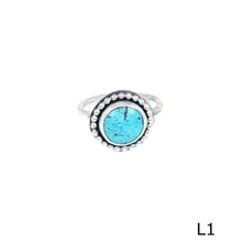 Load image into Gallery viewer, Turquoise sterling silver ring L