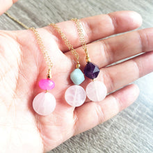 Load image into Gallery viewer, Potions of Spring Rose Quartz Necklace