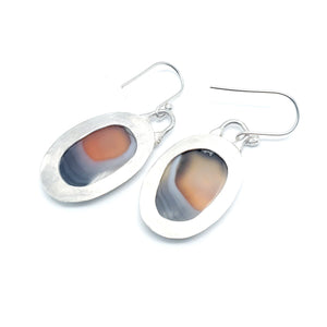 ORANGE SPICE : Botswana agate drop earrings