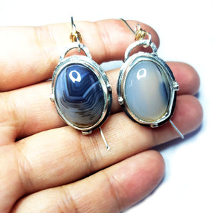 BEFORE DAWN-1 : Dendritic Agate Earrings