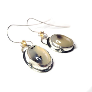 BEFORE DAWN-2 : Dendritic Agate Earrings