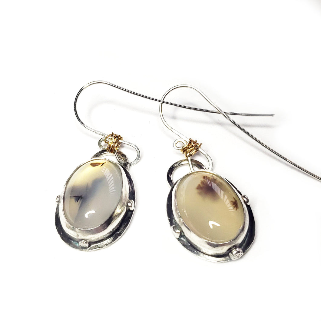 BEFORE DAWN-2 : Dendritic Agate Earrings