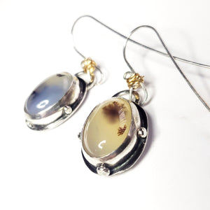 BEFORE DAWN-2 : Dendritic Agate Earrings