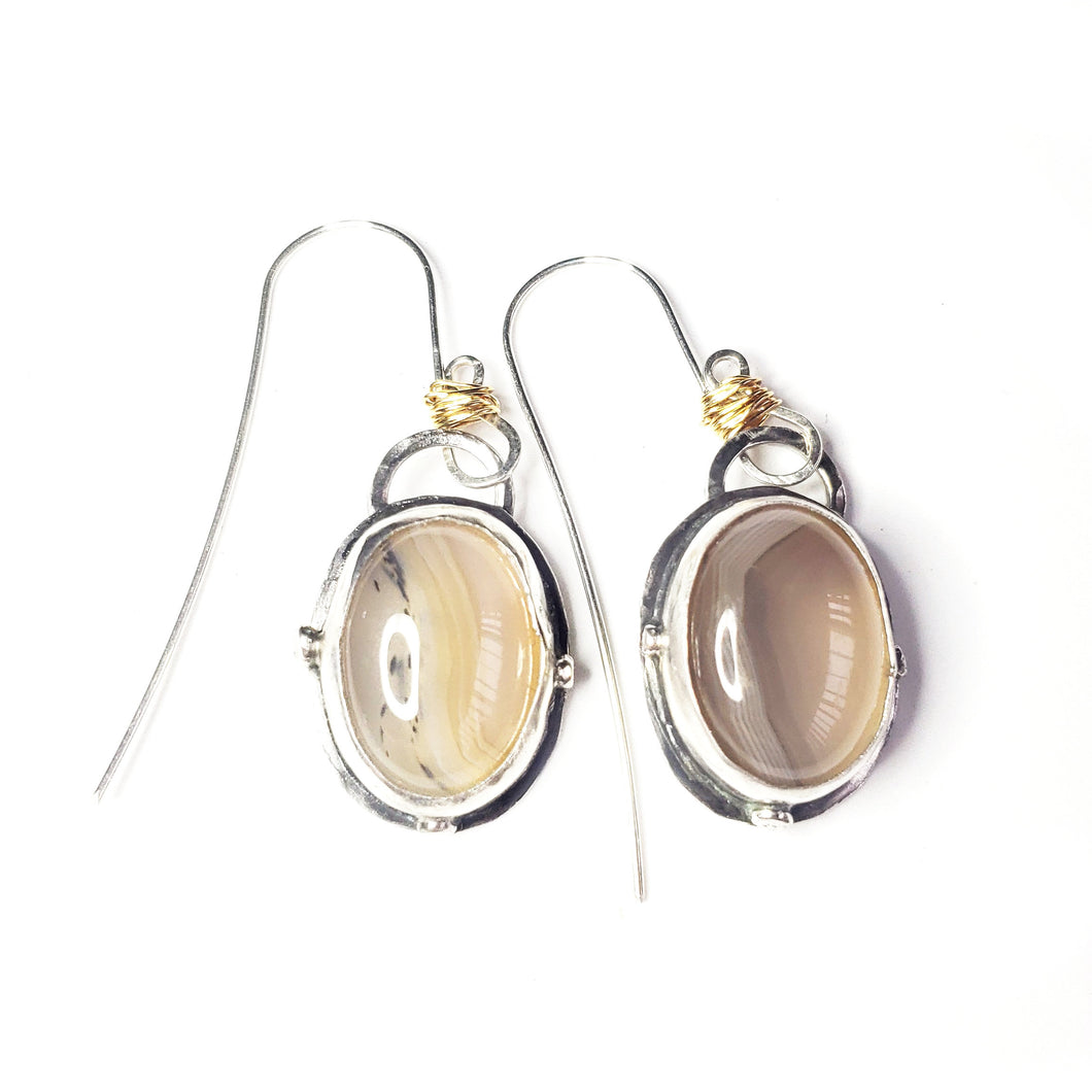 BEFORE DAWN-3 : Dendritic Agate Earrings