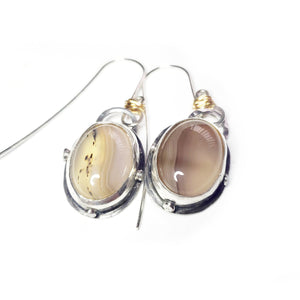 BEFORE DAWN-3 : Dendritic Agate Earrings