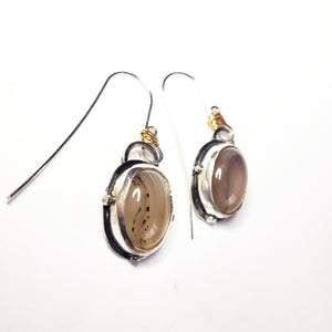 BEFORE DAWN-3 : Dendritic Agate Earrings