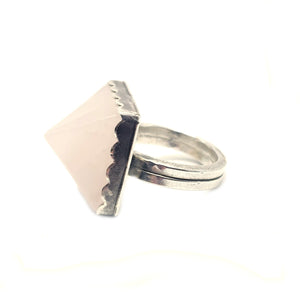 SILENT WARRIOR : Rose Quartz Statement Ring