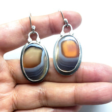 Load image into Gallery viewer, ORANGE SPICE : Botswana agate drop earrings