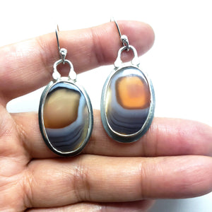 ORANGE SPICE : Botswana agate drop earrings