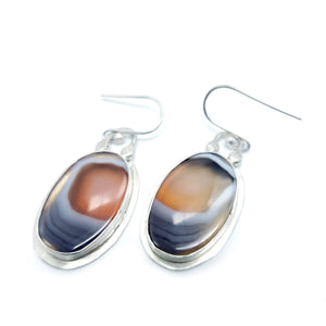 ORANGE SPICE : Botswana agate drop earrings