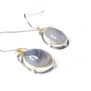 BEFORE DAWN-1 : Dendritic Agate Earrings