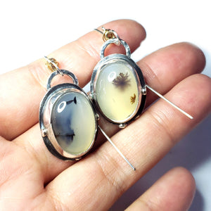 BEFORE DAWN-2 : Dendritic Agate Earrings