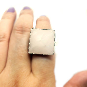 SILENT WARRIOR : Rose Quartz Statement Ring