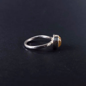 HIGHER HIGHER : Citrine Silver Ring,  Ring size 6.5 Happiness, Joy, Wealth