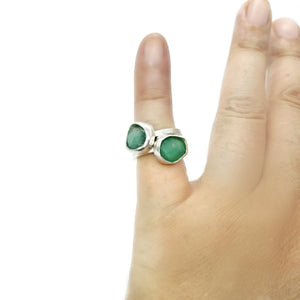 HEAL YOUR HEART : Chrysoprase Silver Pinky Ring,  Love, Healing, Joy