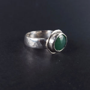 BE LOVED : Chrysoprase Silver Ring , Love, Healing, Joy