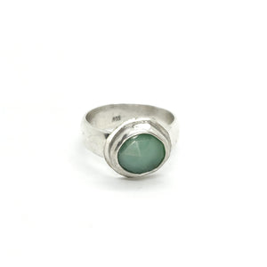 BE LOVED : Chrysoprase Silver Ring , Love, Healing, Joy