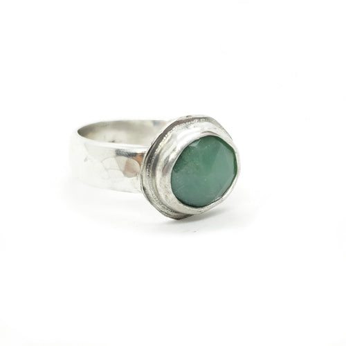 BE LOVED : Chrysoprase Silver Ring , Love, Healing, Joy