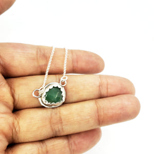 TRUST ME : Chrysoprase Silver Necklace,  Love, Healing, Joy