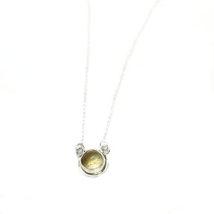 VISION : Citrine Silver Necklace,  Happiness, Joy, Wealth