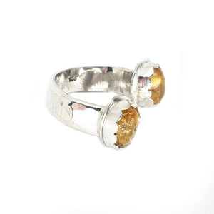 LOVE VIBRATION : Citrine Silver Ring , Ring size 10, Happiness, Joy , Wealth