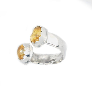 LOVE VIBRATION : Citrine Silver Ring , Ring size 10, Happiness, Joy , Wealth