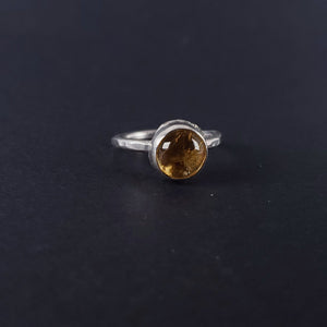 HIGHER HIGHER : Citrine Silver Ring,  Ring size 6.5 Happiness, Joy, Wealth