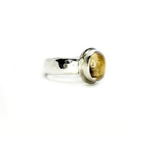 SUNSHINE SHOWER : Citrine Silver Ring,   Ring size 9.5, Happiness, Joy, Wealth