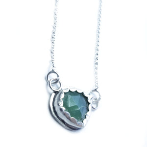 TRUST ME : Chrysoprase Silver Necklace,  Love, Healing, Joy