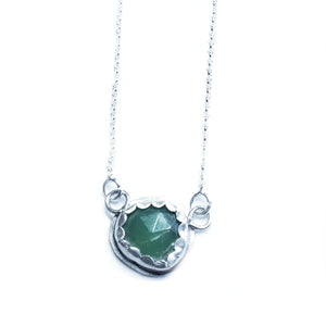 TRUST ME : Chrysoprase Silver Necklace,  Love, Healing, Joy