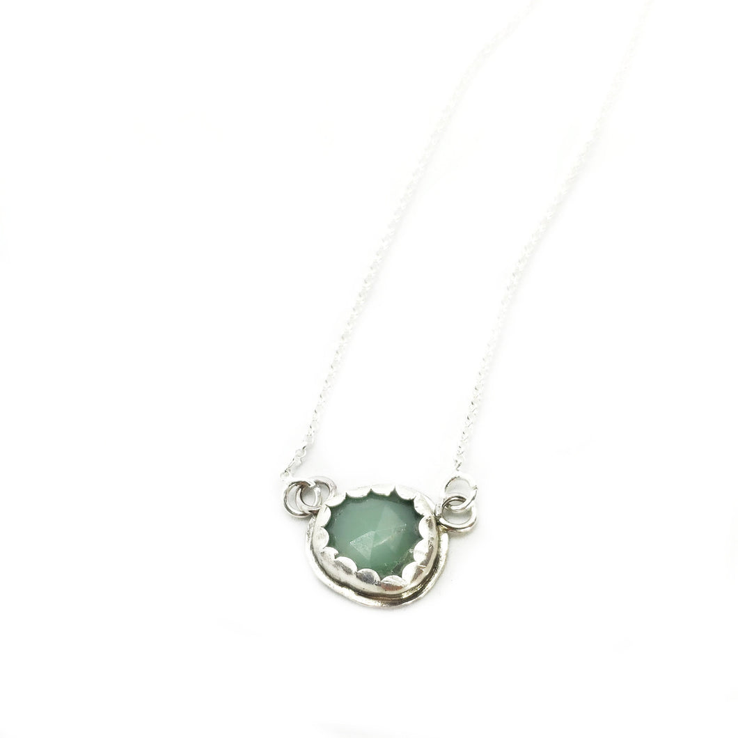 TRUST ME : Chrysoprase Silver Necklace,  Love, Healing, Joy