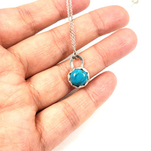 SECRET TRAVELER: Turquoise and silver dainty necklace