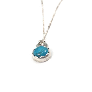 SECRET TRAVELER: Turquoise and silver dainty necklace