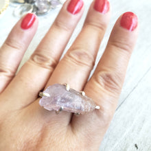 Load image into Gallery viewer, Raw Amethyst Silver Ring, Ring Size 11 1/4