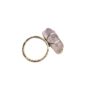 Raw Amethyst Silver Ring, Ring Size 11 1/4