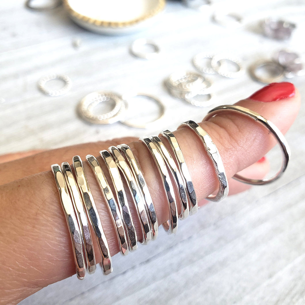 Stackable Silver Ring , A set of 3 rings