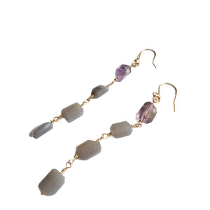 Long Gemstone Earrings